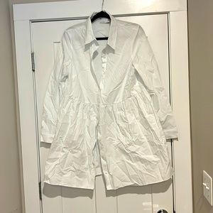 ASOS design white button up tshirt dress